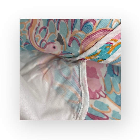 new Lilly Pulitzer 𑁍 Peel + Eat Flamingo Print Mini Skirt 𑁍 Teal Pink 𑁍 XS 𑁍 - Picture 13 of 16